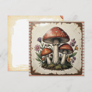 Retro Mushrooms and Flowers Vintage Vibes