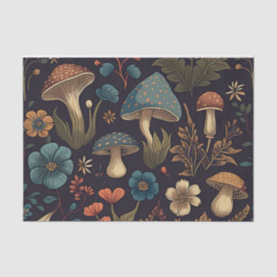 Retro Mushrooms & Flowers Tissue Paper