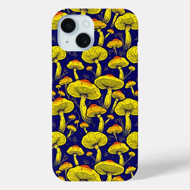 Retro Mushrooms iPhone Case (Back)