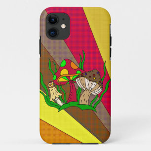 Retro Mushrooms Vintage Colours Pop Art  iPhone 11 Case