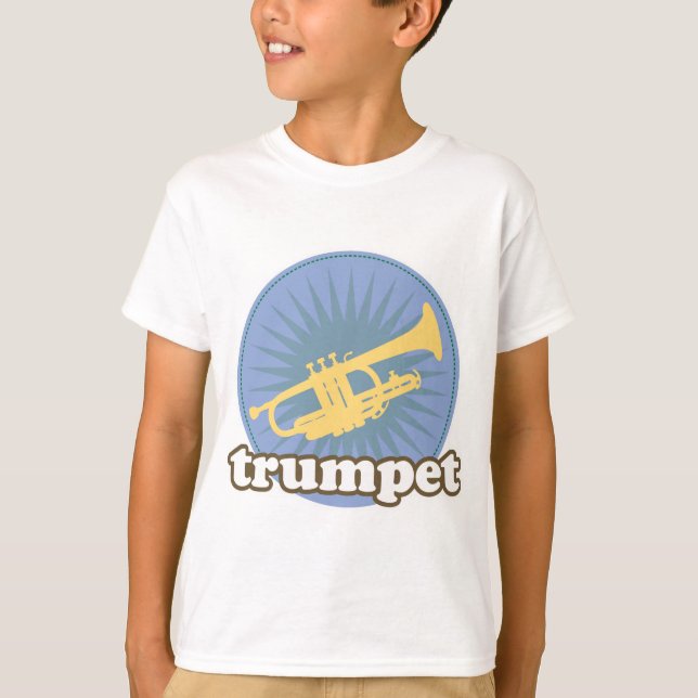 Retro Music Attitude Trumpet Gift T-Shirt (Front)