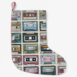 Retro Music Cassette: Nostalgic Icon Small Christmas Stocking
