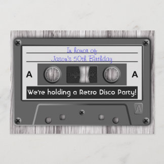 Retro Music Cassette Tape Disco Party Invitation