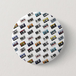 Retro Music Cassette Tapes 2 Inch Round Button