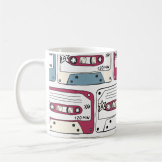 Retro Music Cassettes: Rock Background Pattern Coffee Mug