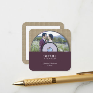 Retro Music CD Album Wedding Enclosure Card
