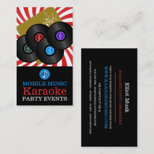 Retro Music Design, Karaoke Event Organizer Business Card