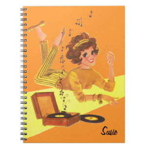Retro Music Girl Notebook