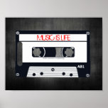 RETRO "MUSIC IS LIFE" POSTER - POP ART CASSETTE<br><div class="desc">Is music like air to you? Something you need in your life at all times? Then this is the Originals® poster for you! Keep it how it is or make it ALL YOURS by changing the font colours around, customizing it with your choice message, name or even feature your band's...</div>