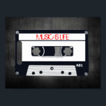 RETRO "MUSIC IS LIFE" POSTER - POP ART CASSETTE<br><div class="desc">Is music like air to you? Something you need in your life at all times? Then this is the Originals® poster for you! Keep it how it is or make it ALL YOURS by changing the font colours around, customizing it with your choice message, name or even feature your band's...</div>