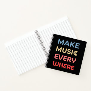 Retro Music Lover Gift – Make Music Everywhere Notebook