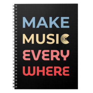 Retro Music Lover Gift – Make Music Everywhere Notebook