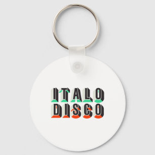 Retro Music Lover Quote Italo Disco Funny Dancing Keychain