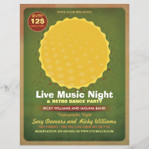 Retro Music Party Flyer With Photo Frame