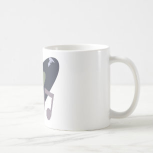 Retro Music Record & Note Original Colours Coffee Mug