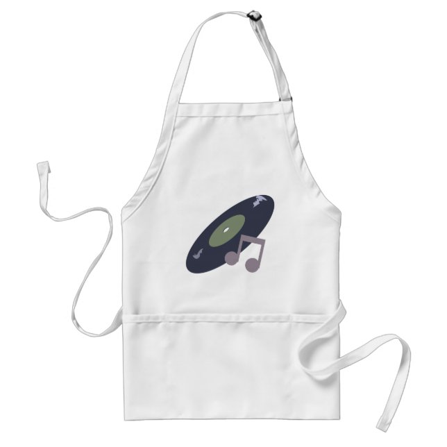 Retro Music Record & Note Original Colours Standard Apron (Front)