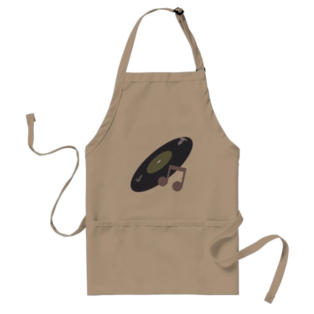 Retro Music Record & Note Original Colours Standard Apron (Front)