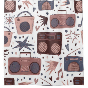 Retro Music Seamless Vintage Pattern.