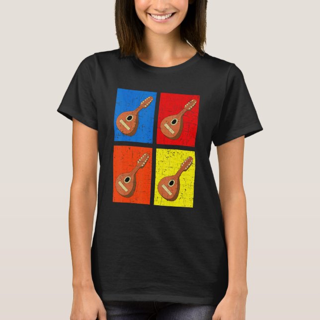 Retro Music String Instrument Mandolin T-Shirt (Front)