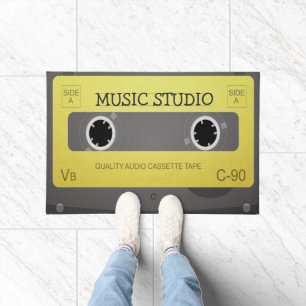Retro Music Tape Personalized Doormat