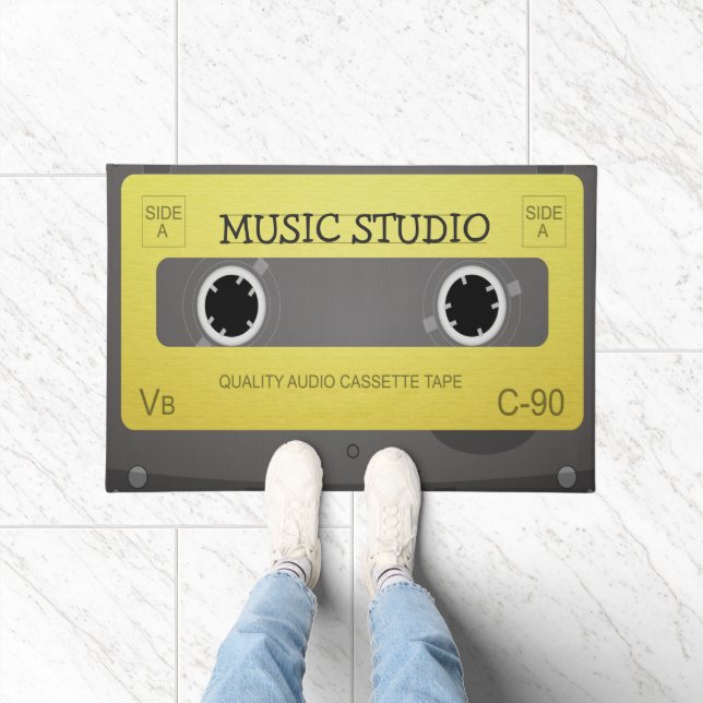 Retro Music Tape Personalized Doormat (Indoor)