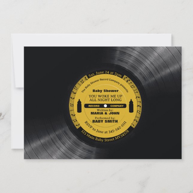 Retro Music Vinyl 60s les années 70 Invitation (Devant)