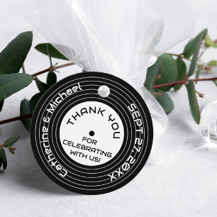 Retro Music Vinyl Record Wedding Favour Tags