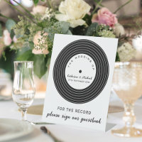 Retro Music Vinyl Record Wedding Guestbook