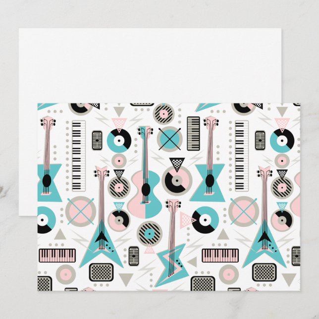 Retro Musical Mayhem Invitation (Front/Back)