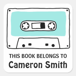 Rétro musique cassette bande livre étiquettes