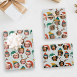 Retro Mustard Christmas Crew Three Photo Custom Wrapping Paper Sheet<br><div class="desc">This set of three sheets of gift wrap will delight friends and family when you personalize it with the photos of your kids, parents, friends or pets, putting the whole crazy cast of characters in silly holiday hats (Santa and elf) and reindeer antlers. Each sheet of wrap will have a...</div>