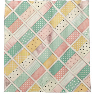 Retro Mustard Geometric Diamond Plaid Dot