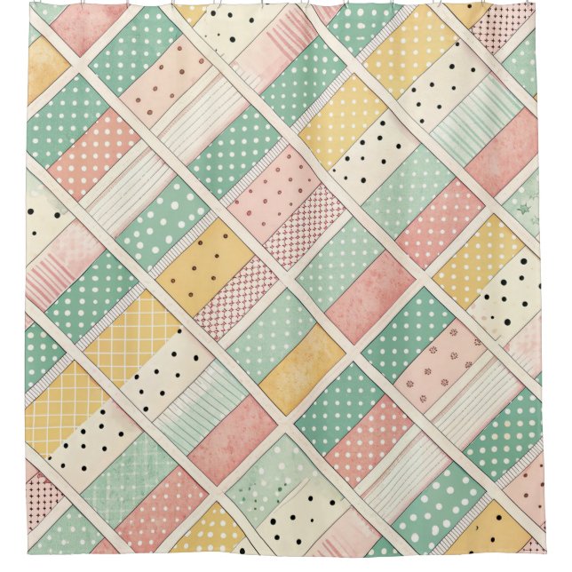 Retro Mustard Geometric Diamond Plaid Dot (Front)