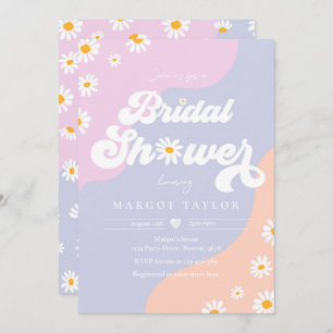 Retro Muted Tones Boho Hippy Vibes Bridal Shower Invitation