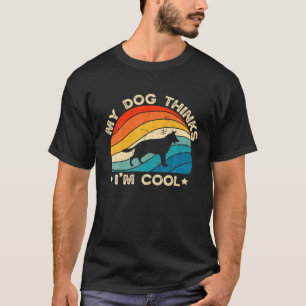 Retro My Dog Thinks I'm Cool German Shepherd Dog L T-Shirt