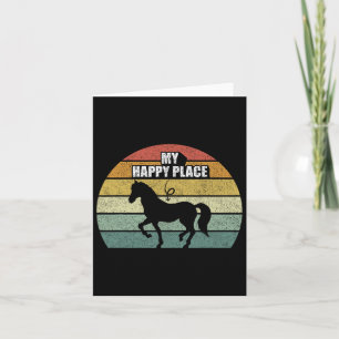 Retro My Happy Place Horse Shirt Horseback Riding Card