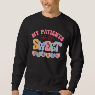Retro My Patients Are Sweethearts CNA Nurse Valent Sweatshirt