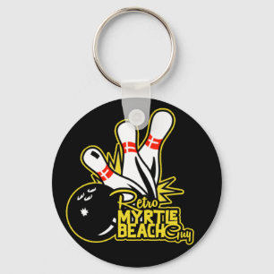 Retro Myrtle Beach Guy Bowling Keychain