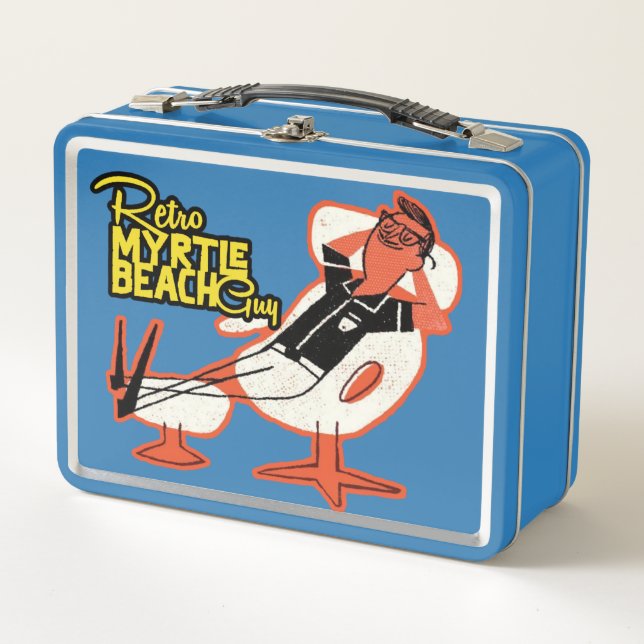 Retro Myrtle Beach Guy Metal Lunch Box (Front)