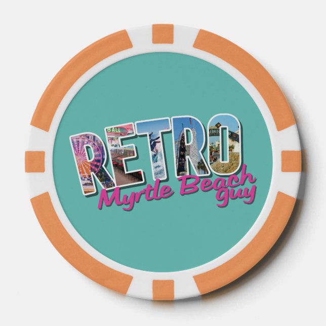Retro Myrtle Beach Guy Poker Chips (Front)