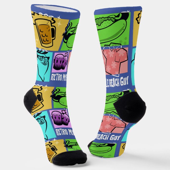 Retro Myrtle Beach Guy Socks (Angled)
