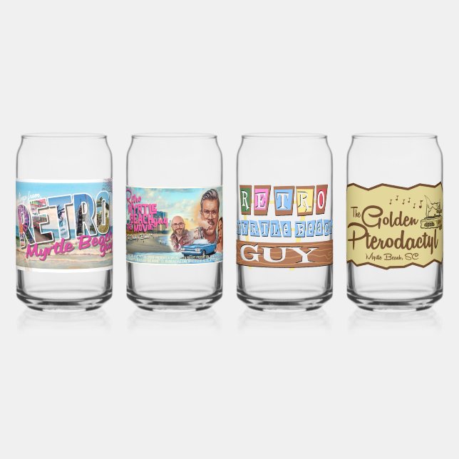 Retro Myrtle Beach Guy Variety Can Glass (Front)