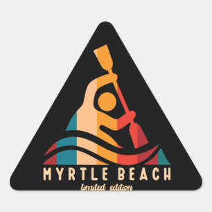 Retro Myrtle Beach Kayaking Triangle Sticker