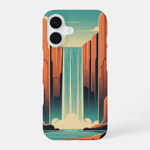 Retro Mystic Waterfall iPhone 16 Case
