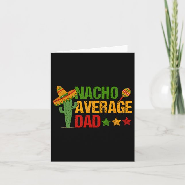 Retro Nacho Average Dad For Cinco De Mayo  Card (Front)