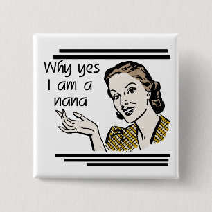 Retro Nana T-shirts and Gifts 2 Inch Square Button