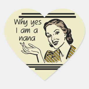 Retro Nana T-shirts and Gifts Heart Sticker