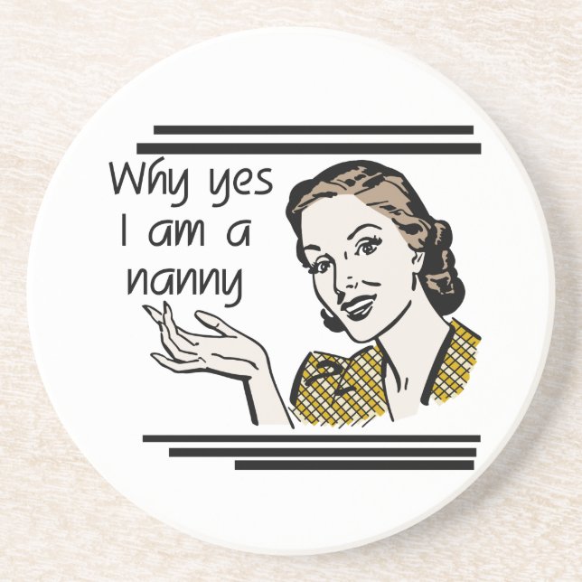 Retro Nanny T-shirts and Gifts Coaster (Front)