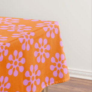 Rétro nappe orange et rose de motif de fleurs