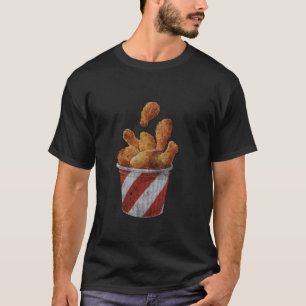 Retro National Fried Chicken Day Funny Fast Food L T-Shirt